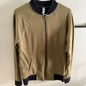 Army Green and Black Zip-Up Jacket